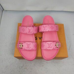 LOUIS VUITTON Pink LV Monogram Bom Dia Flat Slide Sandal